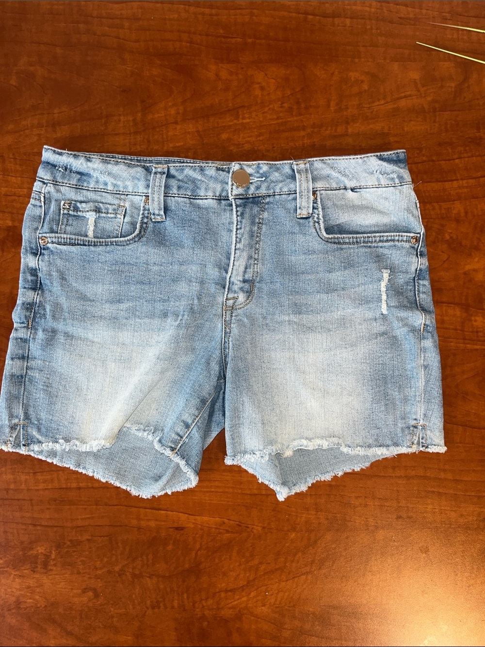 Seven7 Light Blue Distressed Denim Cutoff Shorts